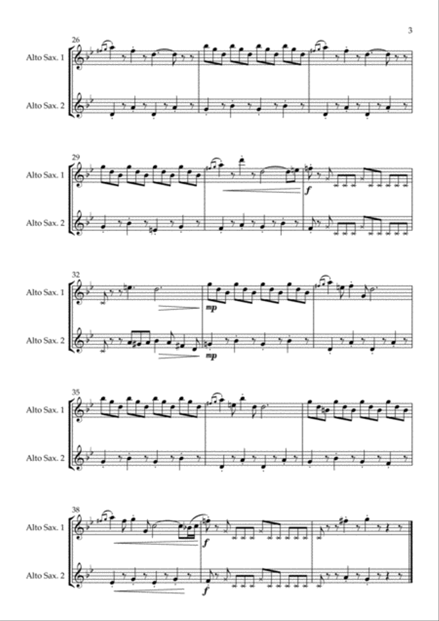 Clog Dance arranged for Alto Saxophone Duet Woodwind Duet scores gallery preview page 5