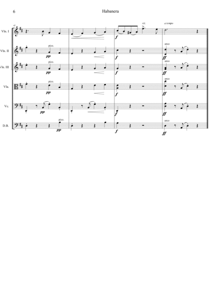 Habanera, from the opera Carmen. String orchestra, easy. Score & parts. image number null