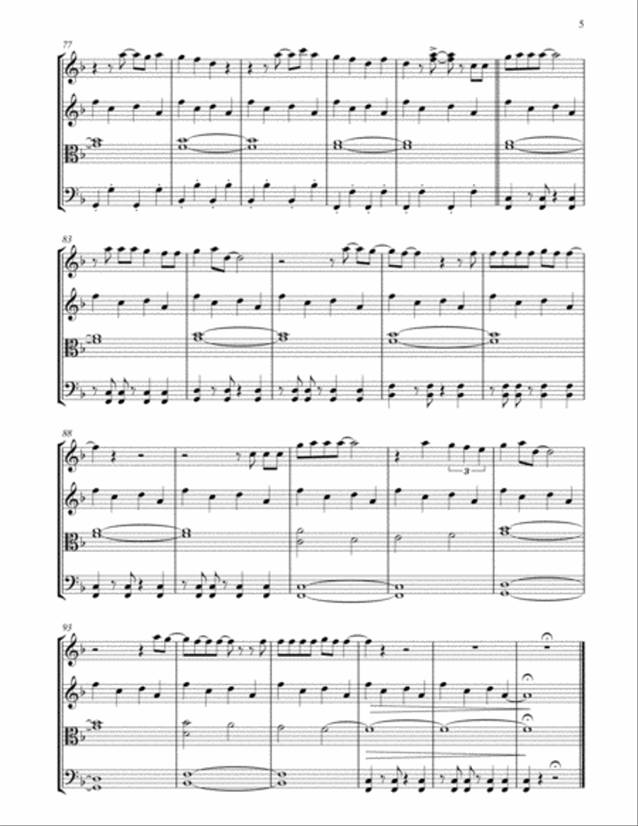 Marry You String Quartet scores gallery preview page 5