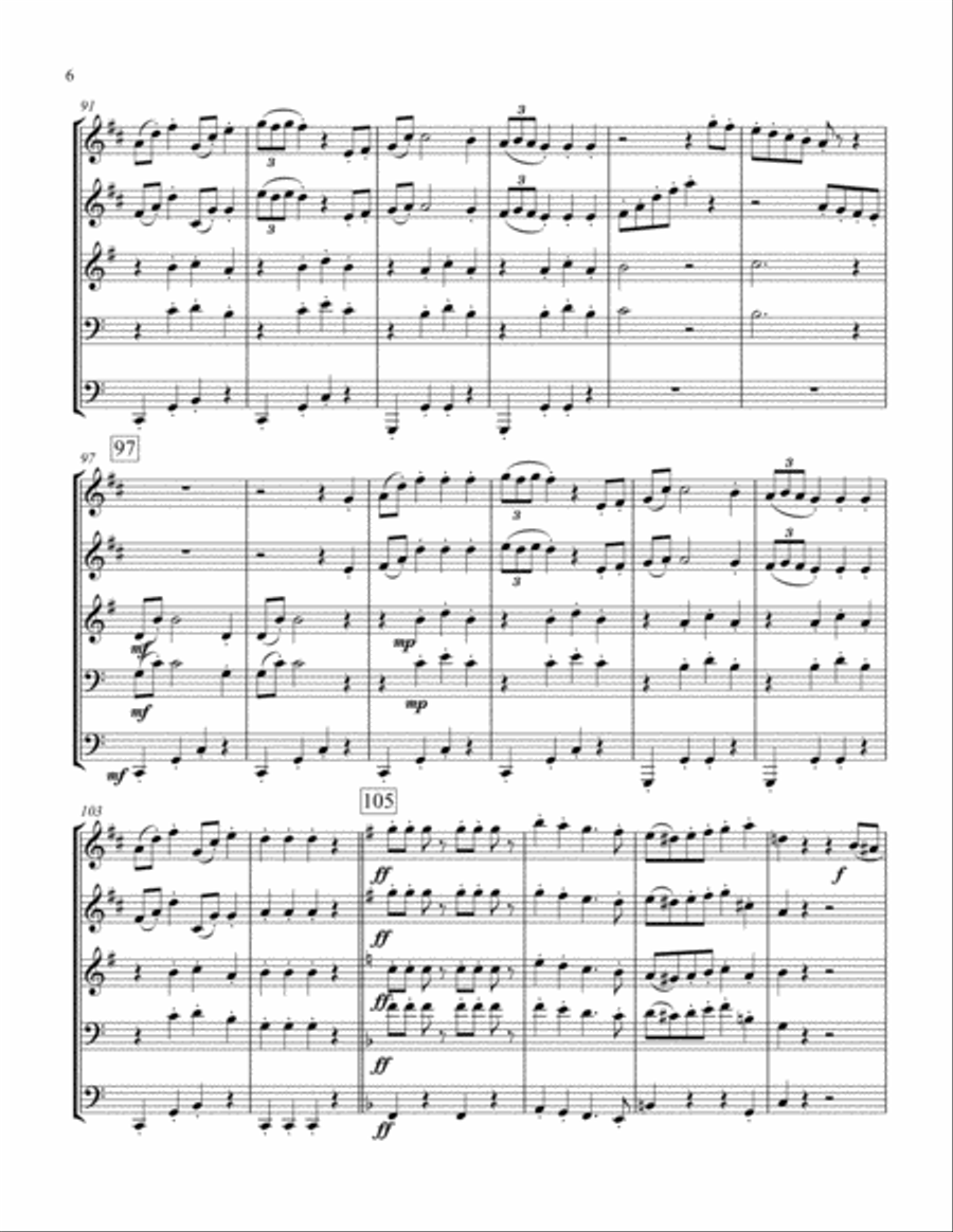 Radetzky March for Brass Quintet Brass Quintet scores gallery preview page 6