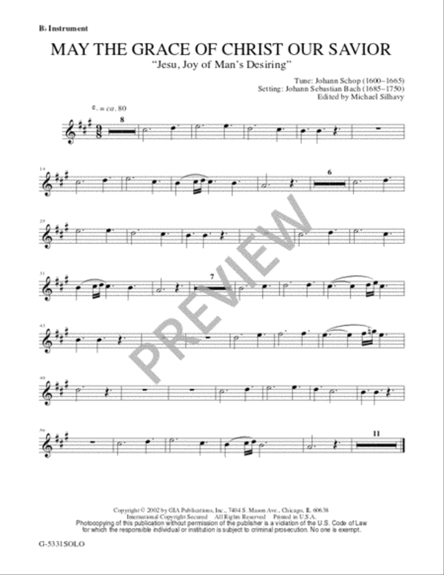 May the Grace of Christ Our Savior - Instrument edition Cello scores gallery preview page 3