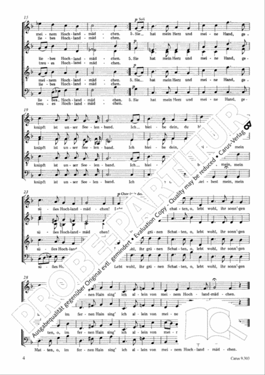 Funf Lieder von Robert Burns op. 55 Choir scores gallery preview page 4