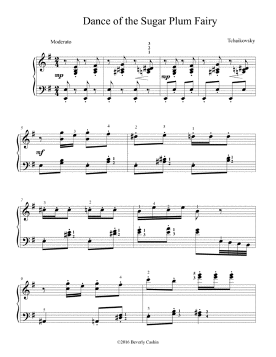 Dance of the Sugar Plum Fairy Piano Solo scores gallery preview page 1