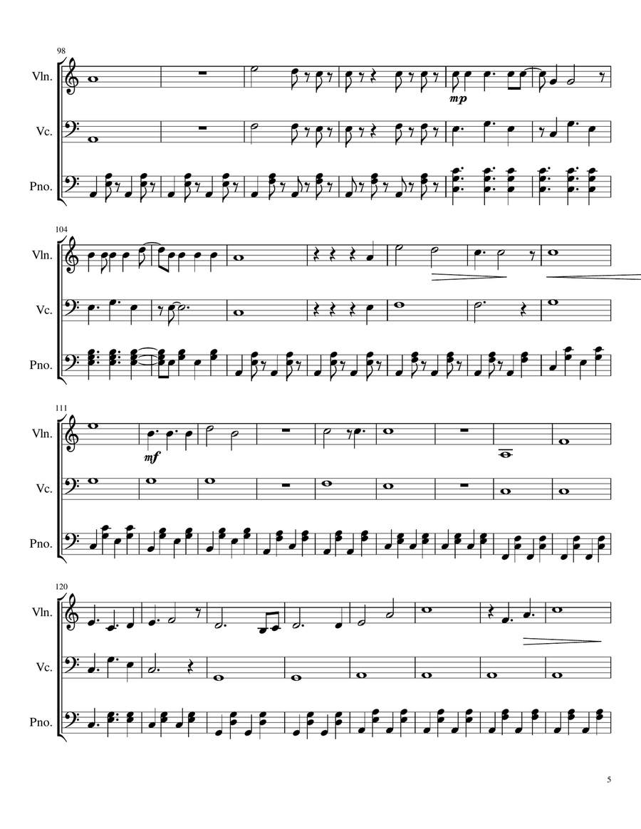 Over The Rainbow (from The Wizard Of Oz) Piano Trio scores gallery preview page 6