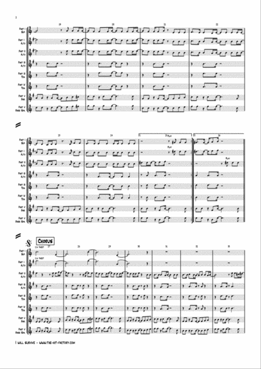 I Will Survive Saxophone Quintet scores gallery preview page 3