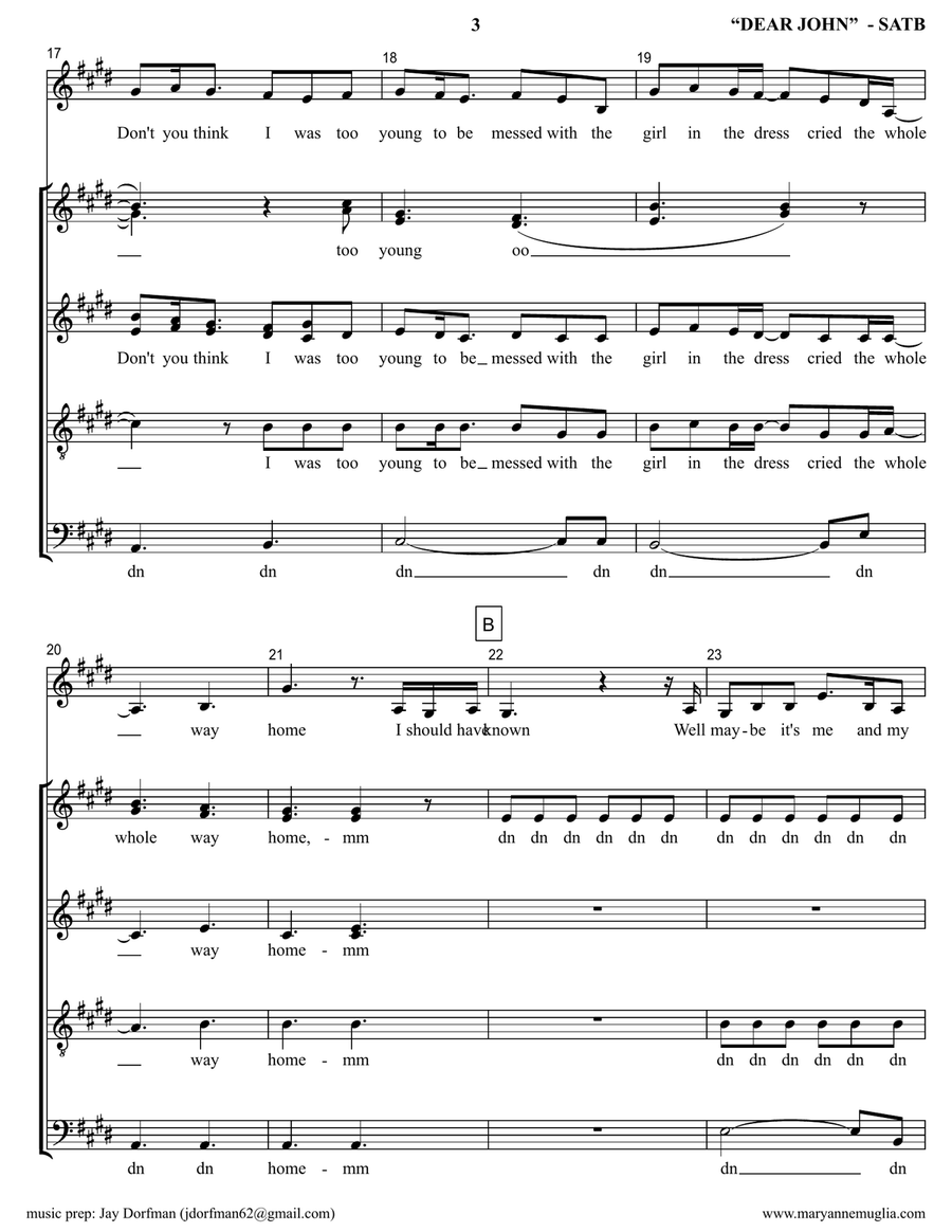 Dear John 4-Part scores gallery preview page 3