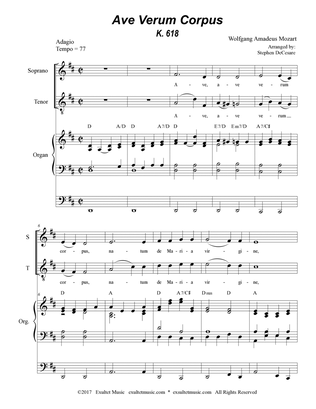 Book cover for Ave Verum Corpus (2-part choir (Soprano and Tenor) - Organ Accompaniment)