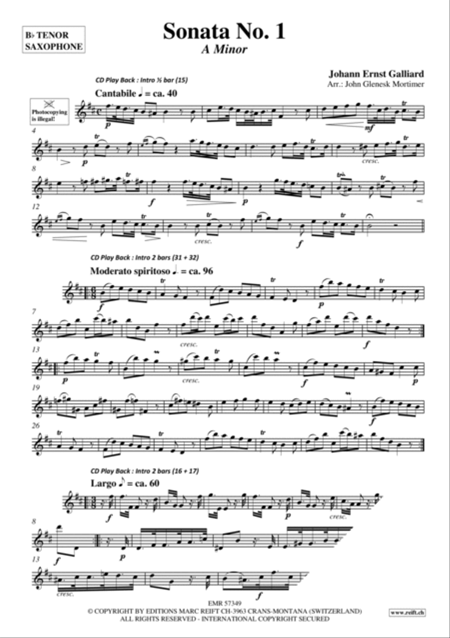 Sonata No. 1 Tenor Saxophone scores gallery preview page 3