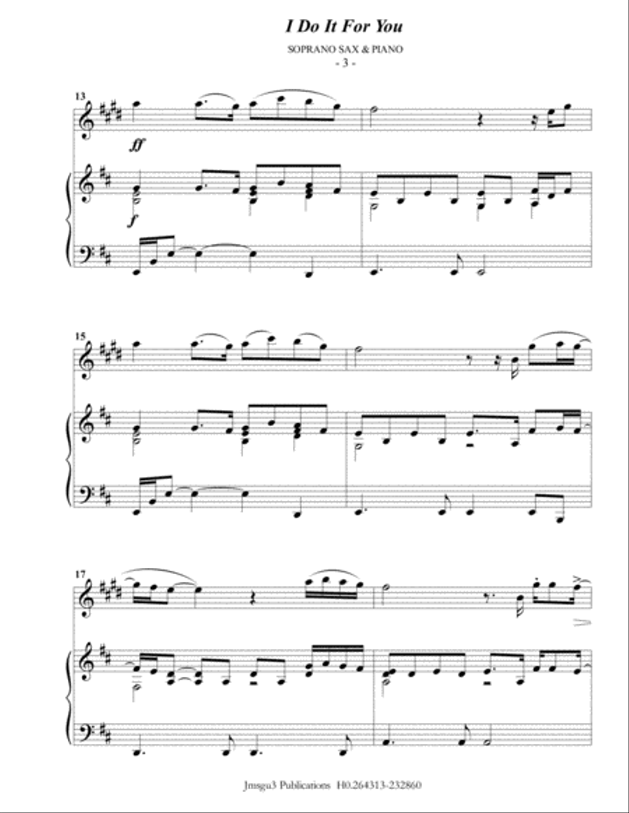 (Everything I Do) I Do It For You Soprano Saxophone scores gallery preview page 3