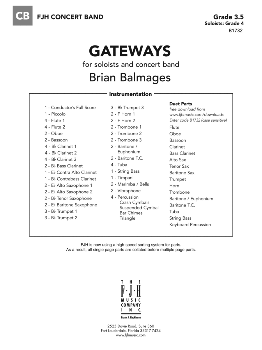 Gateways: Score Concert Band scores gallery preview page 1