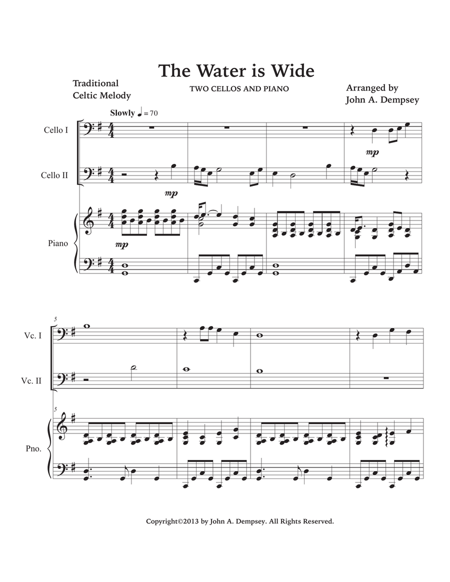 The Water is Wide (Trio for Two Cellos and Piano) String Duet scores gallery preview page 5