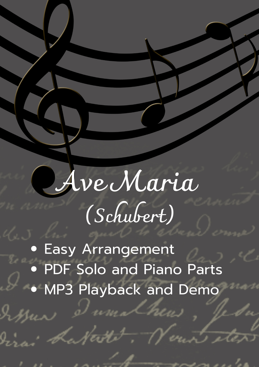 Ave Maria (Schubert) - Pdf Sheet Music + Mp3 Playback + Mp3 Demo Violin Solo scores gallery preview page 1