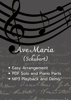 Book cover for Ave Maria (Schubert) - Pdf Sheet Music + Mp3 Playback + Mp3 Demo