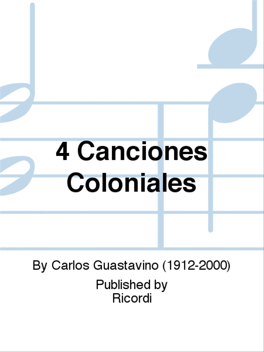 4 Canciones Coloniales School and Community scores gallery preview page 1