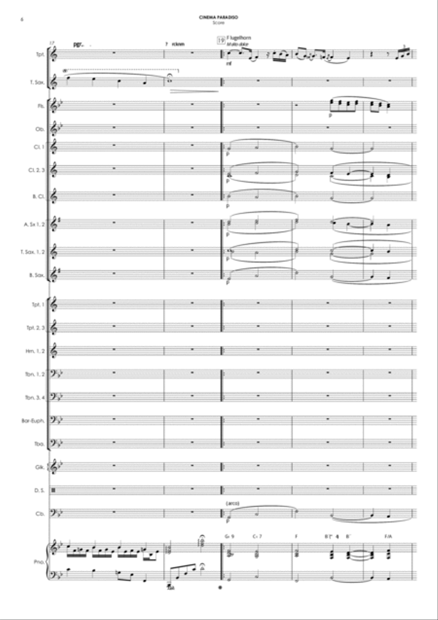 Love Theme (tema D'amore) Concert Band scores gallery preview page 6