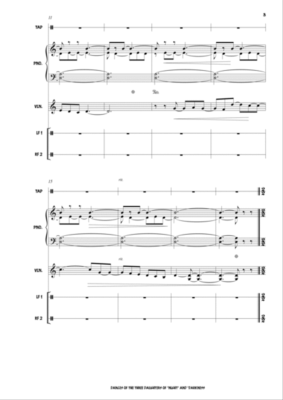 Dances of the three daughters of Night and Darkness Violin Solo scores gallery preview page 3