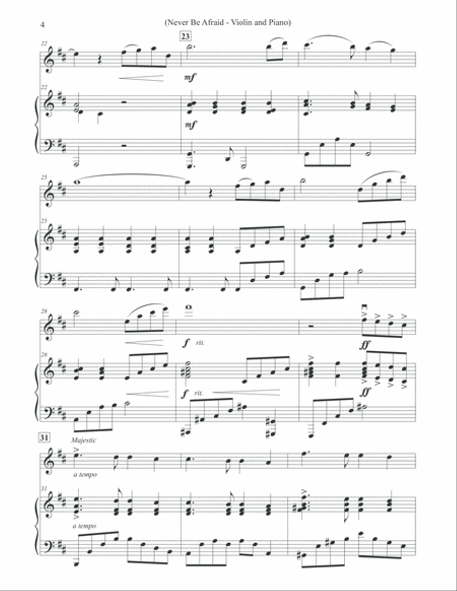 Never Be Afraid - Violin & Piano Violin Solo scores gallery preview page 4