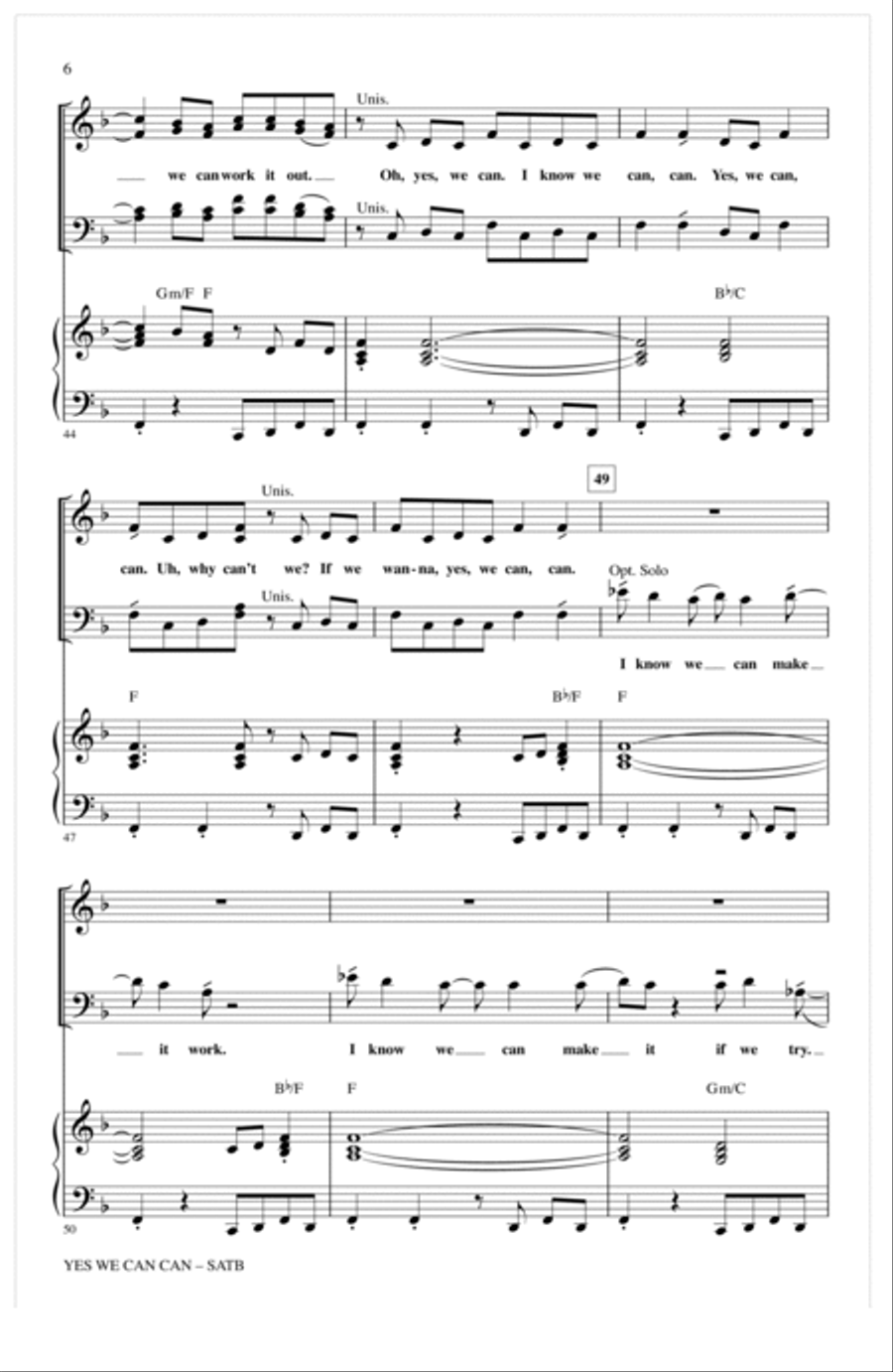 Yes We Can Can (arr. Kirby Shaw) 4-Part scores gallery preview page 5