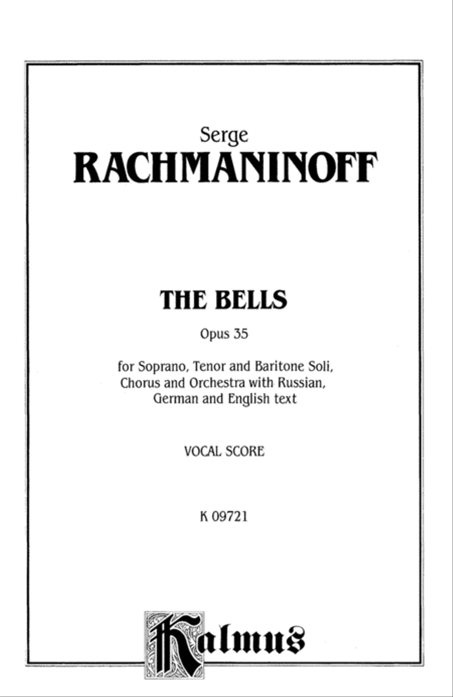 The Bells, Op. 35 for Orchestra Choir scores gallery preview page 2