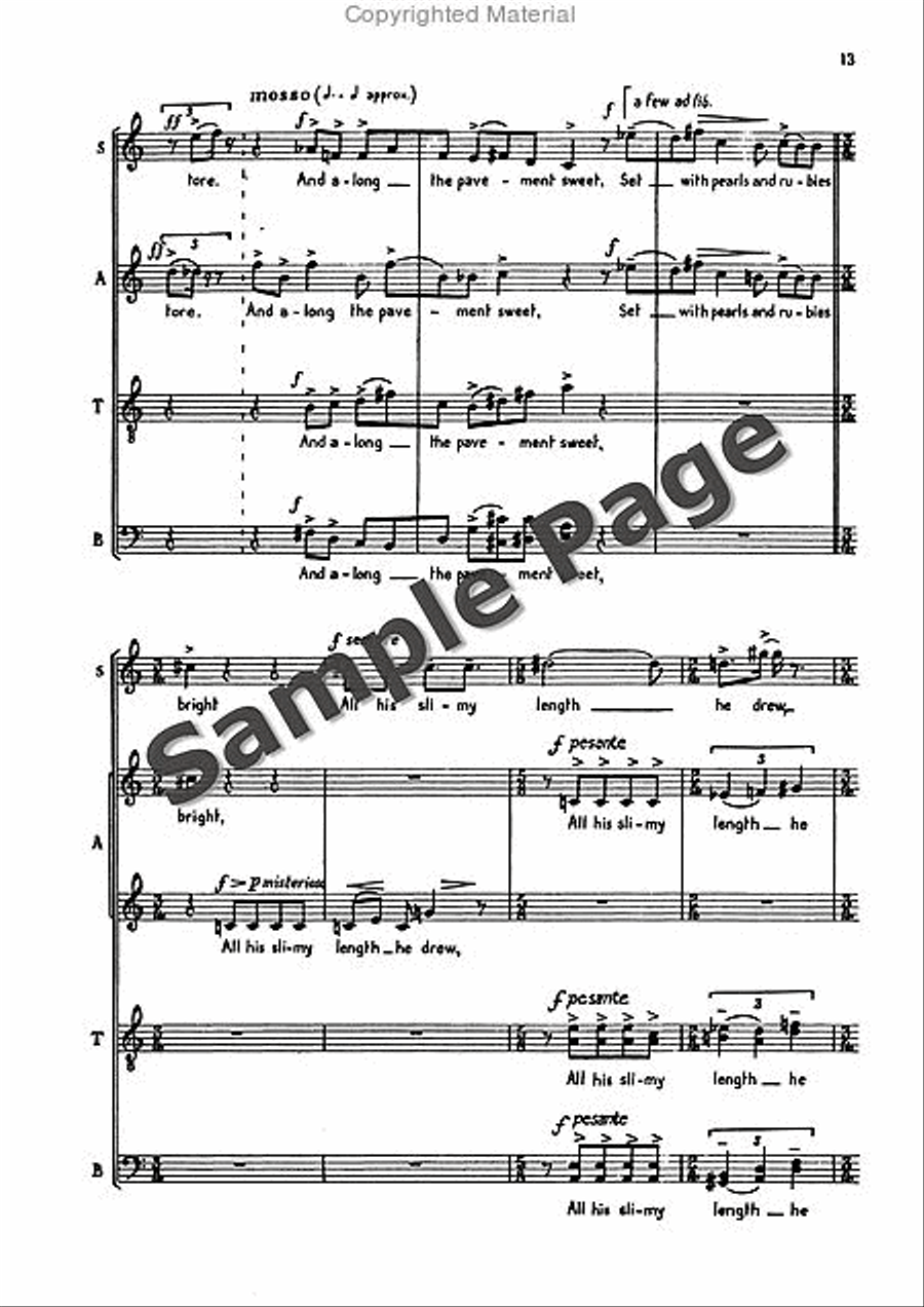 Poems 5 & An Epigram Of Wm. Blake 4-Part scores gallery preview page 14