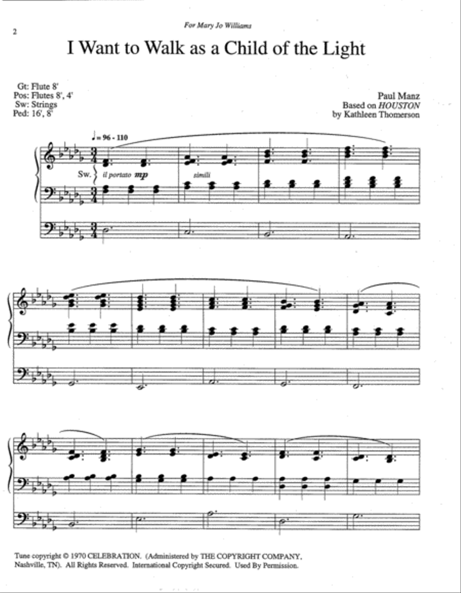 I Want to Walk as a Child of the Light Organ scores gallery preview page 2