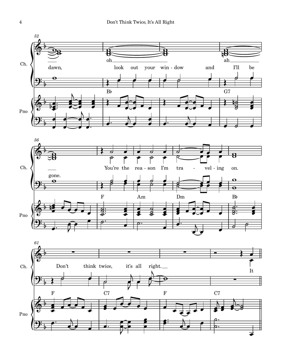 Don't Think Twice, It's All Right Divisi scores gallery preview page 4