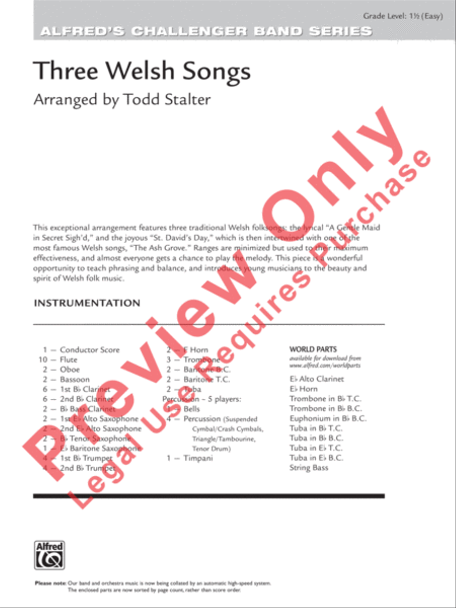 Three Welsh Songs Three Welsh Songs Concert Band scores gallery preview page 2