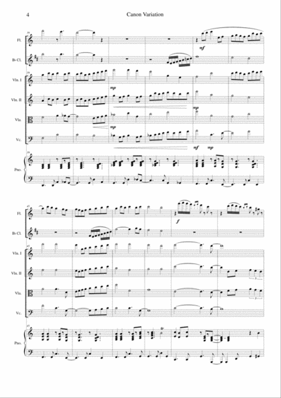 Canon Variation (Jazz Version) Orchestra scores gallery preview page 4