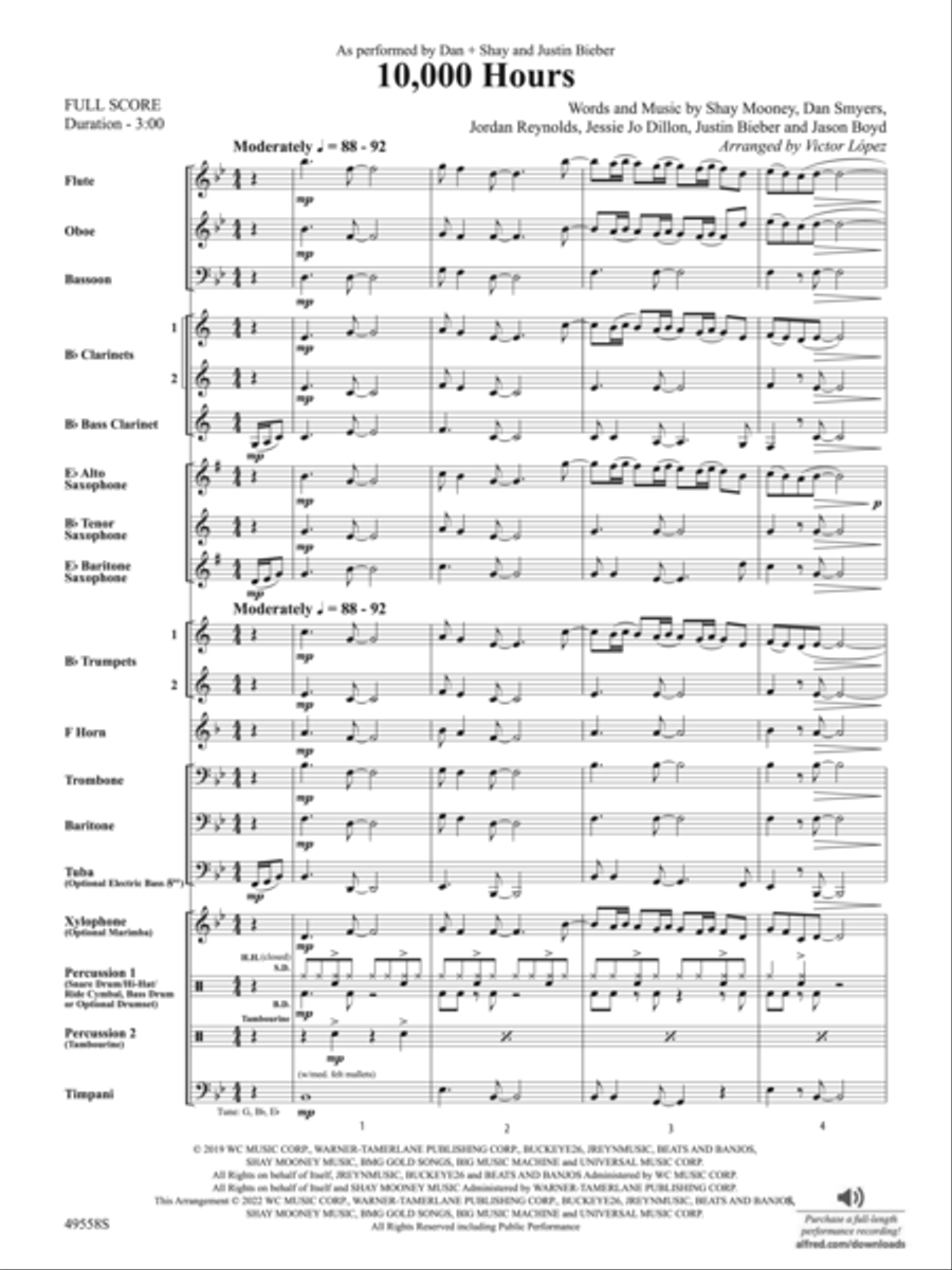 10,000 Hours: Score Concert Band scores gallery preview page 3