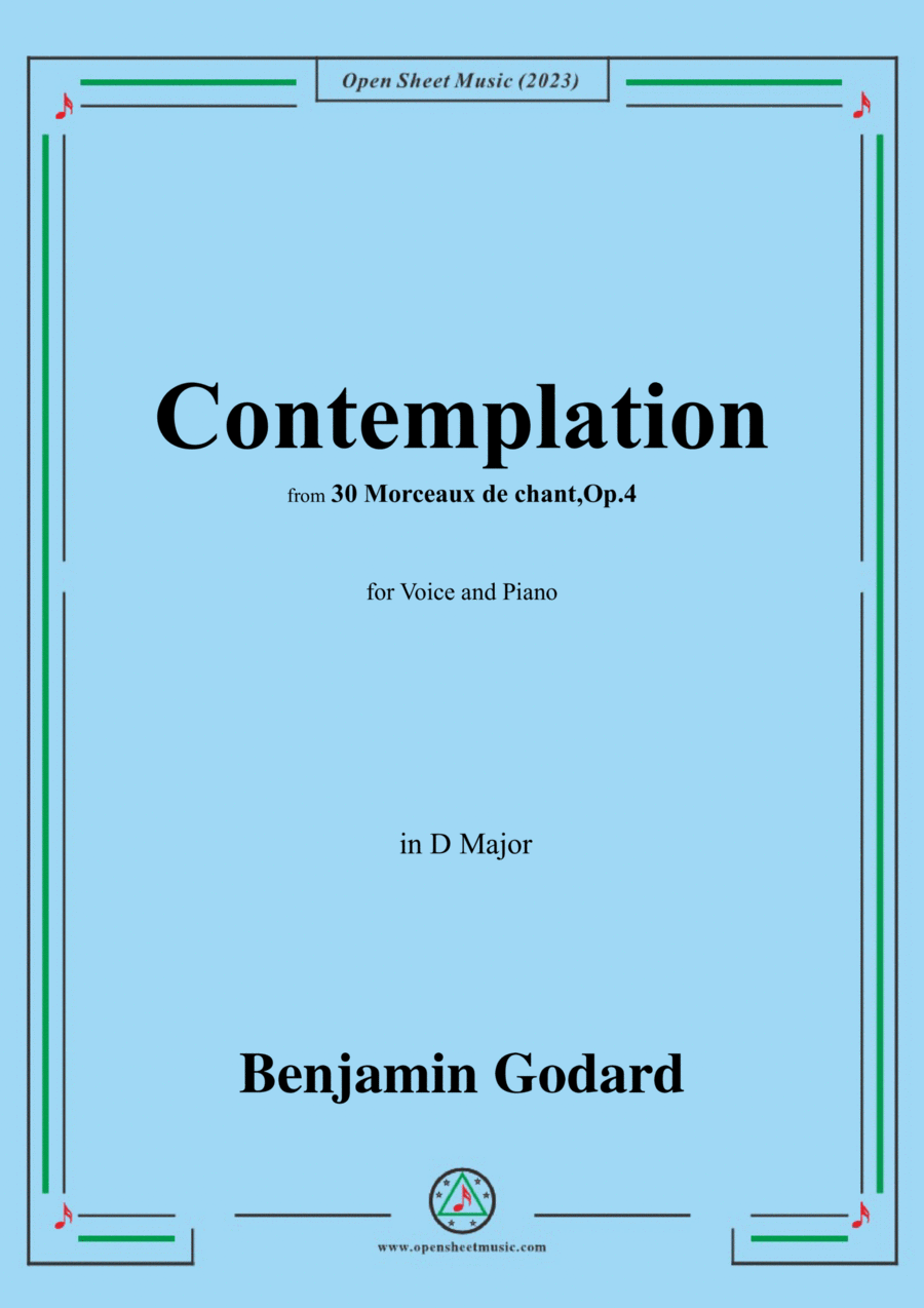 B. Godard-Contemplation,Op.4 No.28,in D Major Voice scores gallery preview page 1
