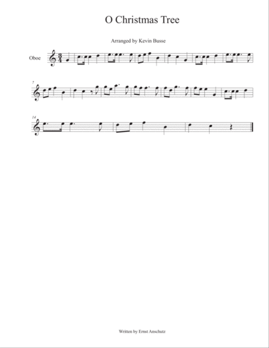 O Christmas Tree - Oboe O Christmas Tree - Oboe Oboe Solo scores gallery preview page 1