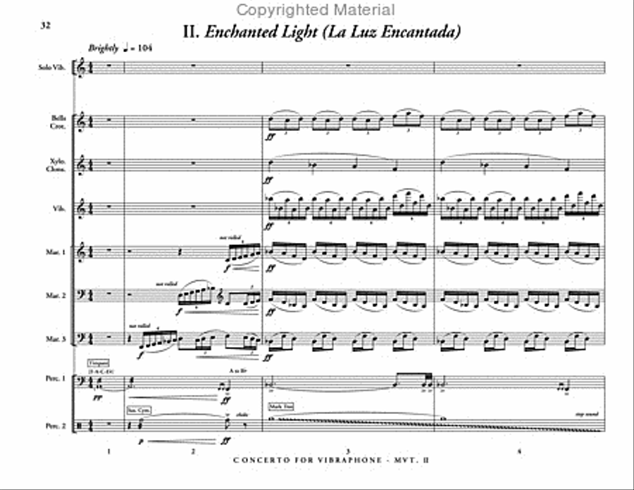 Concerto for Vibraphone & Percussion Ensemble Percussion Ensemble scores gallery preview page 14