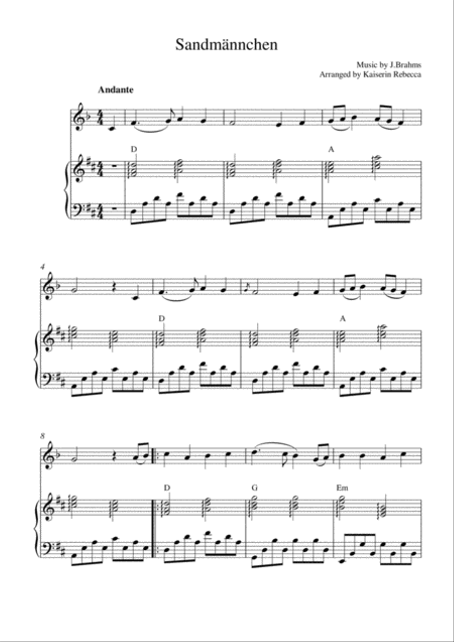Sandmännchen Clarinet Solo scores gallery preview page 1