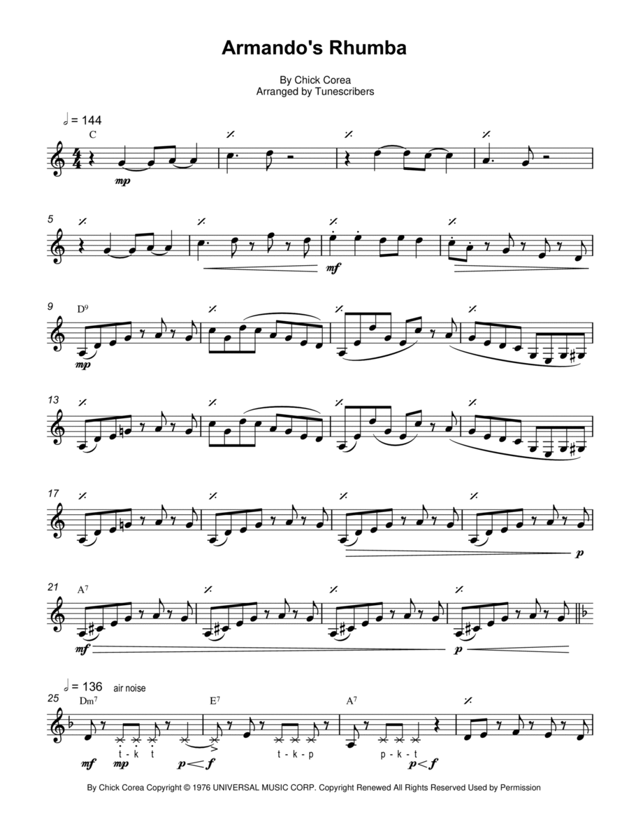 Armando's Rhumba Clarinet Solo scores gallery preview page 1