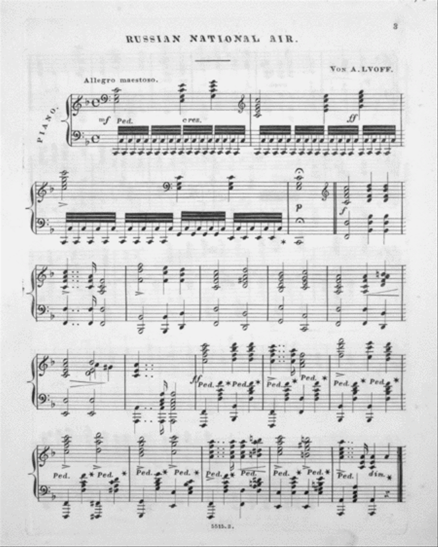 Russian National Hymne (Hymne-Nationiale Russe). Vaterlands-Lieder (chants Patriotiques) Piano Solo scores gallery preview page 2