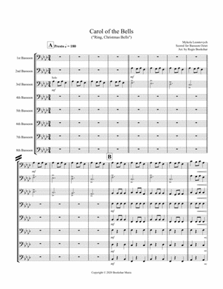 Carol of the Bells (F min) (Bassoon Octet)