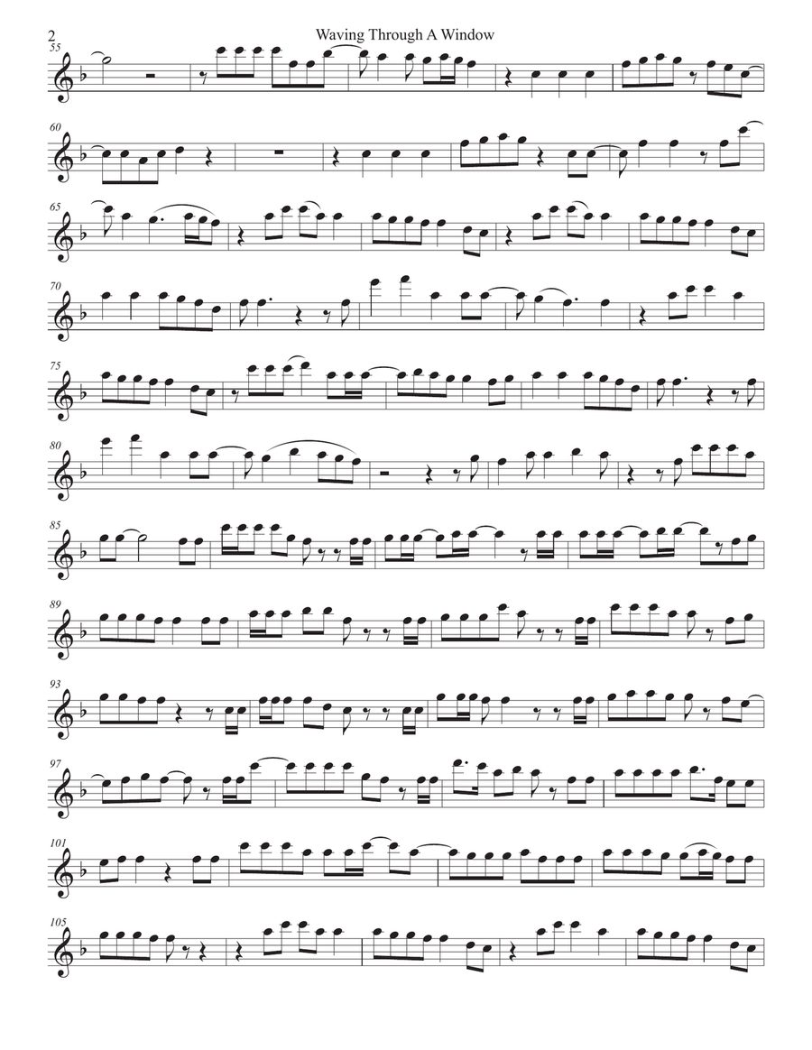 Waving Through A Window Flute Solo scores gallery preview page 2