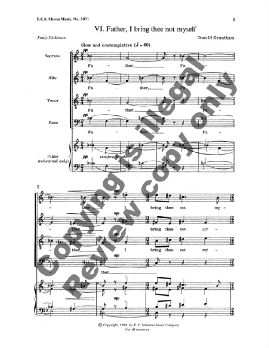 Dickinson Settings: Father, I bring thee 4-Part scores gallery preview page 6