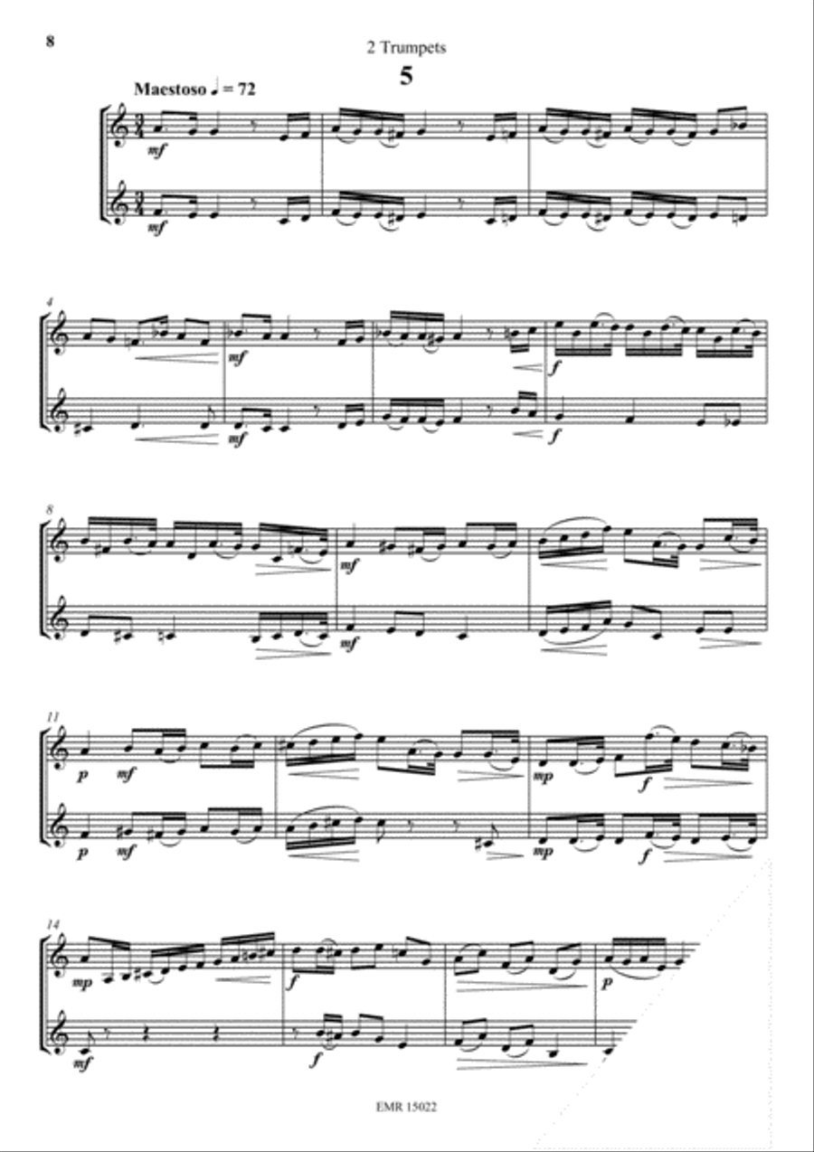 12 Duets in the Style of Chopin Trumpet Duet scores gallery preview page 5
