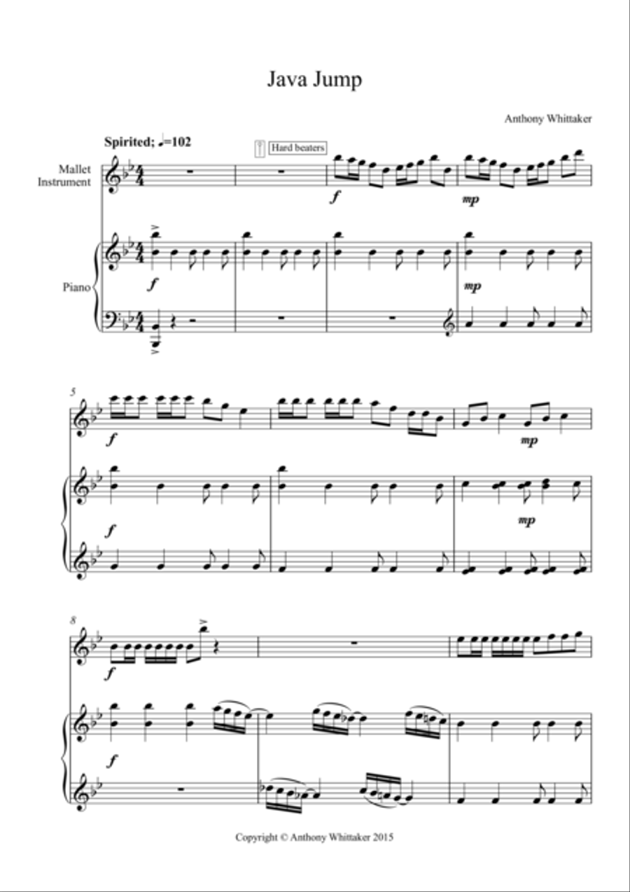 Java Jump (Mallet Instrument and Piano) Piano Method scores gallery preview page 1