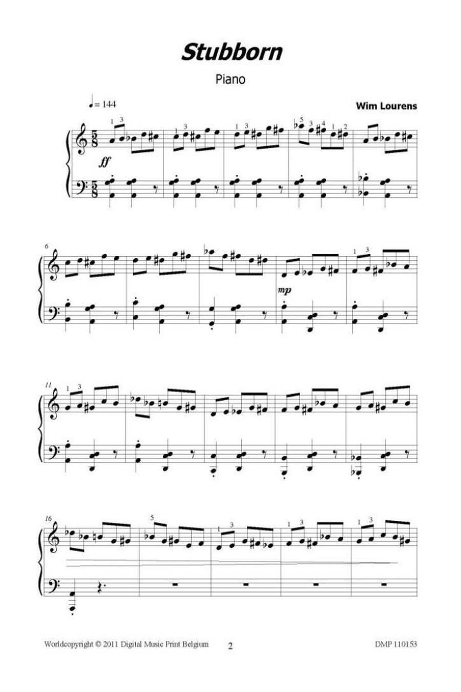 Stubborn Stubborn Piano Solo scores gallery preview page 2