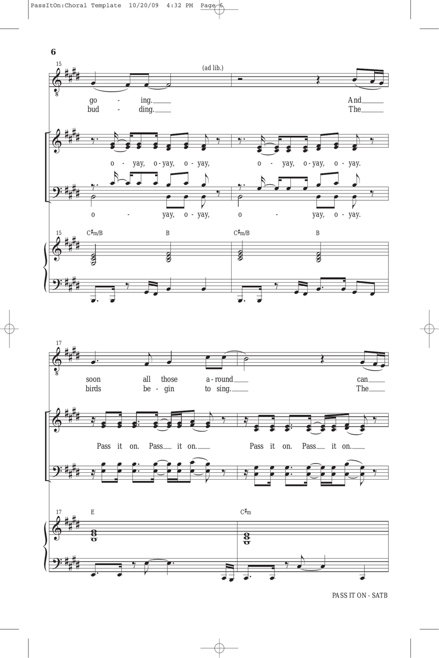 Pass It On 4-Part scores gallery preview page 4