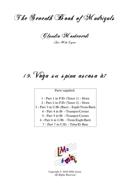 Monteverdi - The Seventh Book of Madrigals (1619) - 19. Vaga su spina ascosa à7 image number null