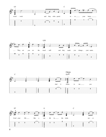 Candle In The Wind by Elton John Electric Guitar - Digital Sheet Music