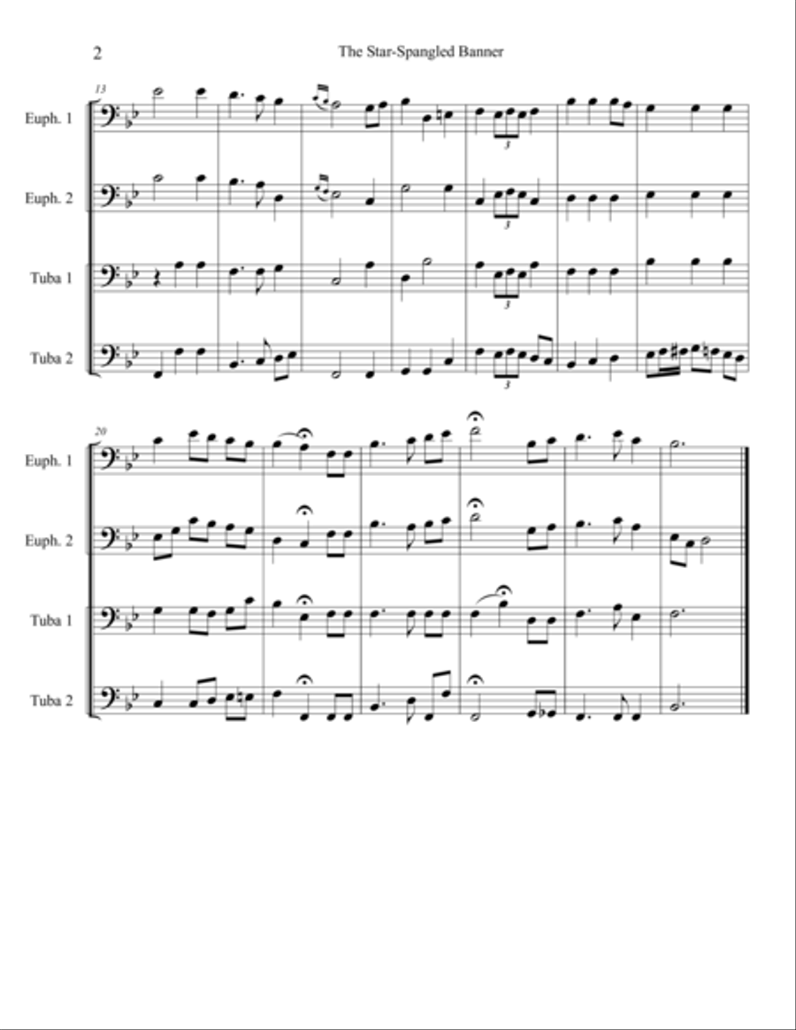 The Star-Spangled Banner The Star-Spangled Banner Brass Duet scores gallery preview page 3