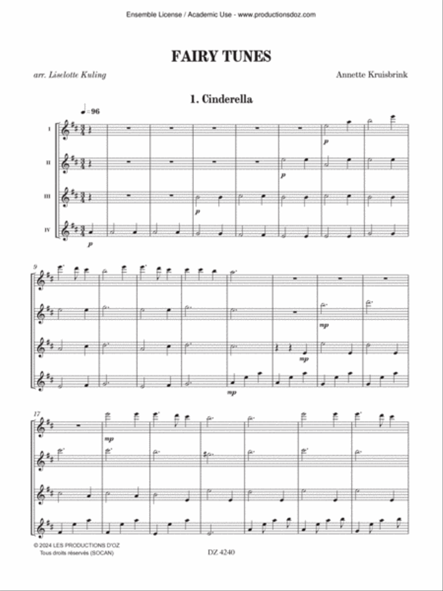 Fairy Tunes Flute Quartet scores gallery preview page 3