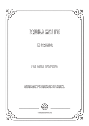 Book cover for Handel-Ombra mai fu in c minor,for Voice and Piano