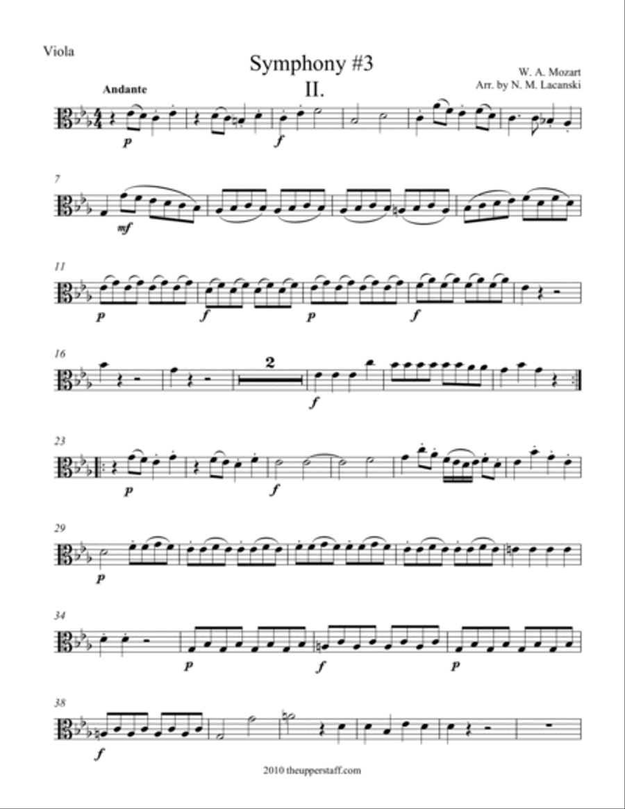 Symphony #3 Movement II. String Quartet scores gallery preview page 2