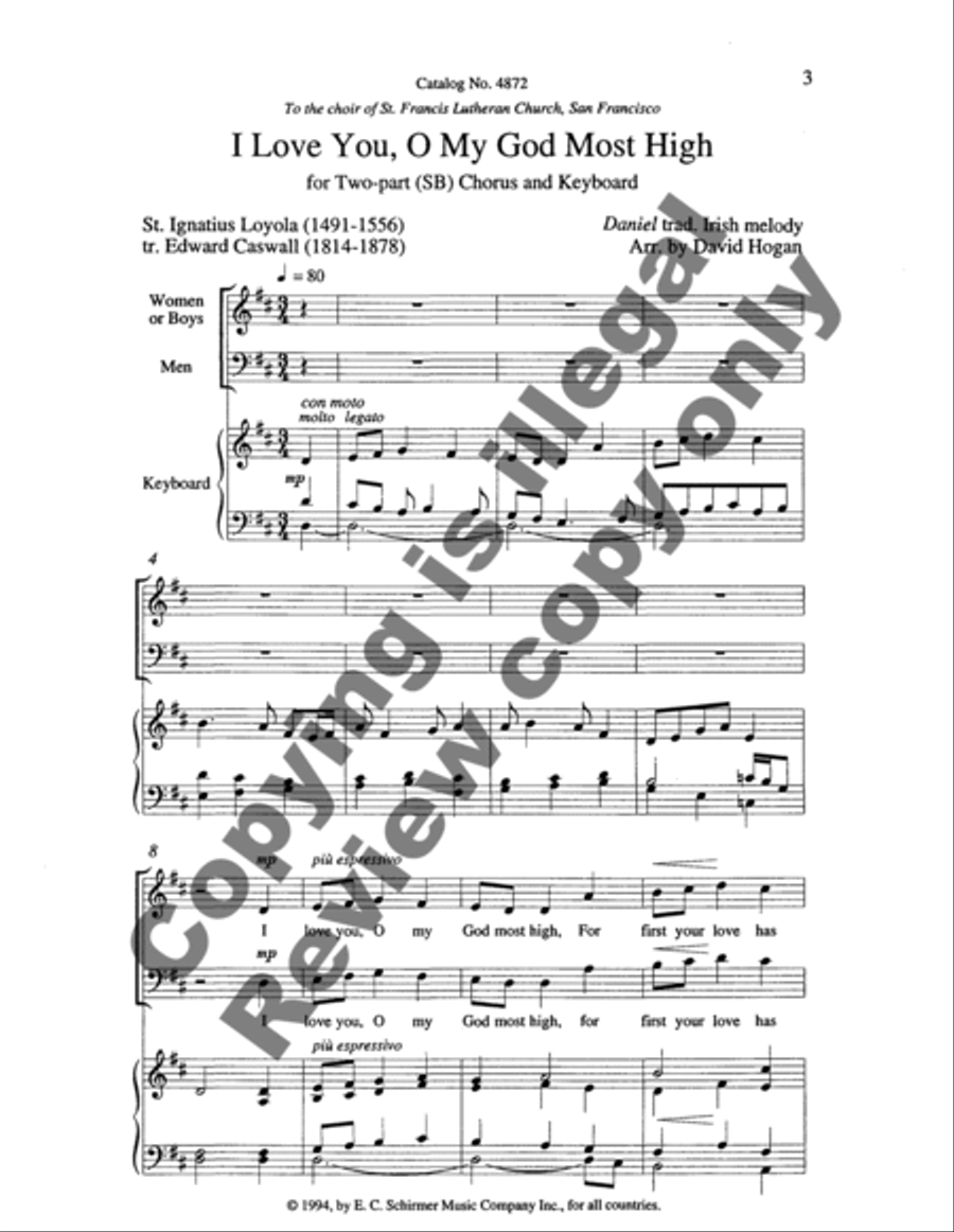 I Love You, O My God Most High 2-Part scores gallery preview page 6