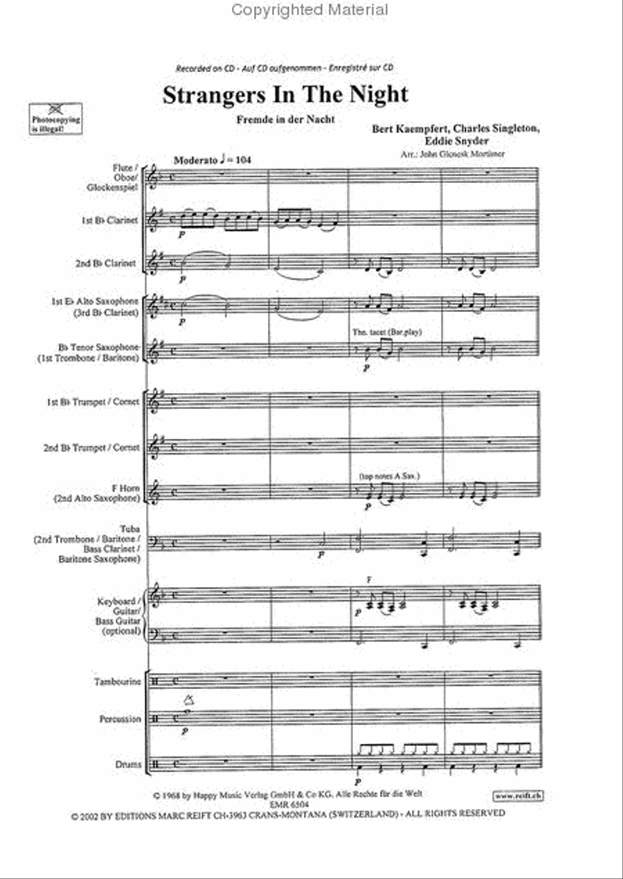 Strangers In The Night Strangers In The Night Concert Band scores gallery preview page 2